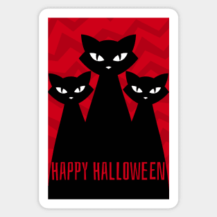 Happy Halloween Scary Cats Sticker